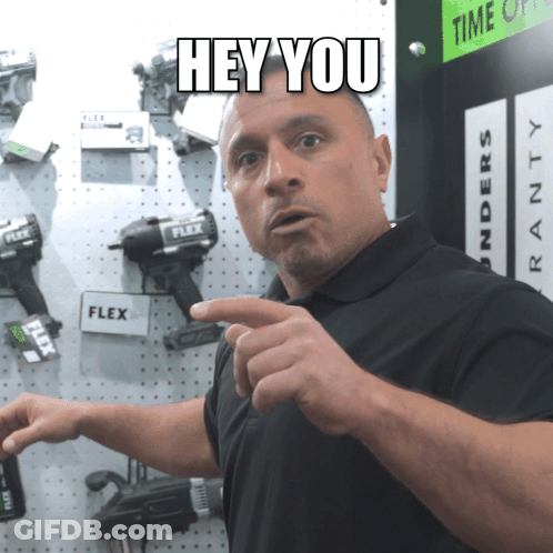 Man In Black Shirt Pointing To Flex Tool GIF