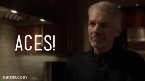 Man In Black Shirt Saying Aces GIF
