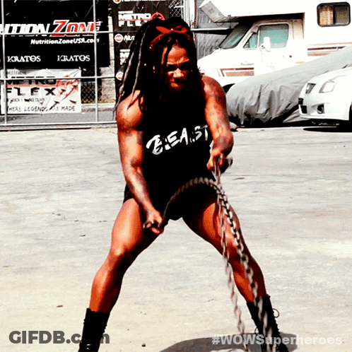 Man In Black Shirt Saying Beast Pulling Chain GIF