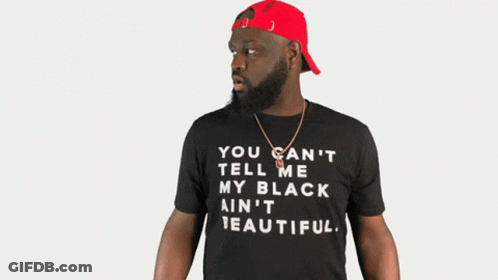Man In Black Shirt Saying Black Is Beautiful GIF