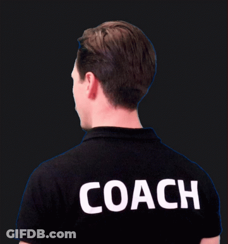 Man In Black Shirt Saying Coach GIF
