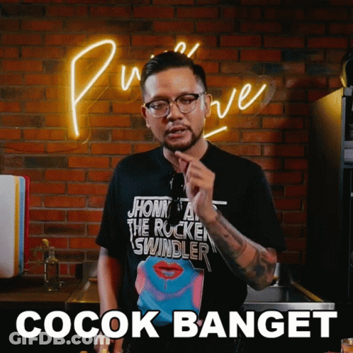 Man In Black Shirt Saying Cocok Banget GIF