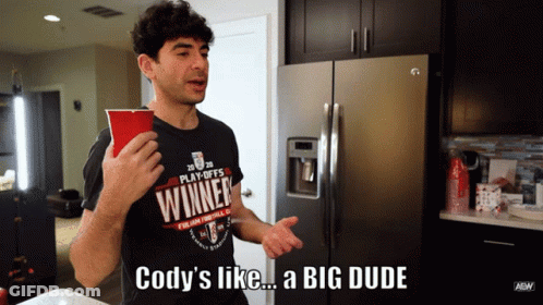 Man In Black Shirt Saying Cody Like Big Dude GIF