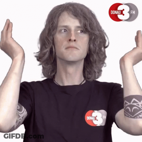 Man In Black Shirt Saying Donau 3 Fm GIF