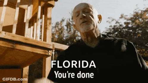 Man In Black Shirt Saying Florida You're Done GIF