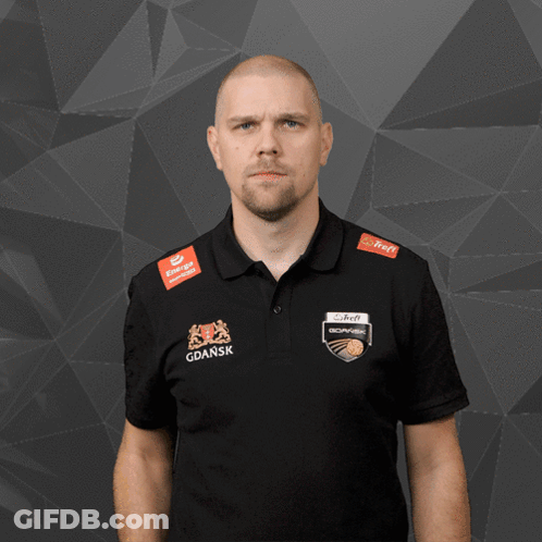 Man In Black Shirt Saying Gdansk GIF