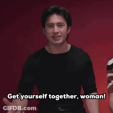 Man In Black Shirt Saying Get Yourself Together Woman GIF