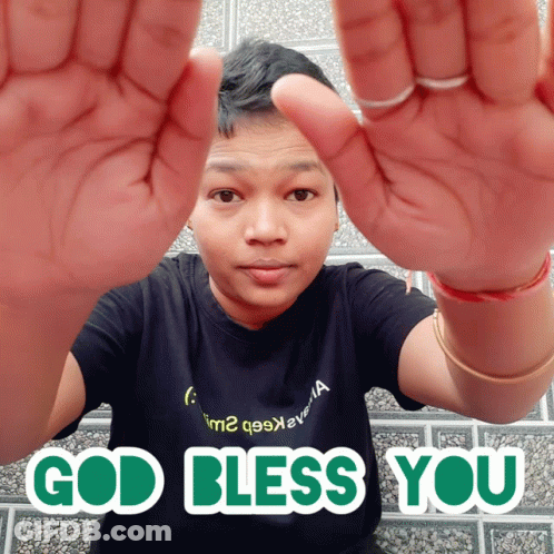 Man In Black Shirt Saying God Bless You GIF