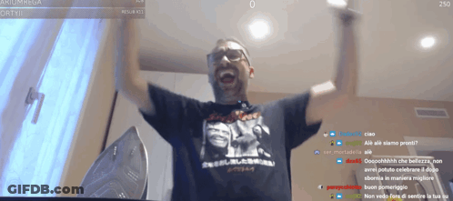 Man In Black Shirt Saying Heavy Metal GIF