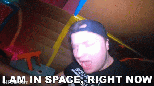 Man In Black Shirt Saying I Am In Space Right Now GIF