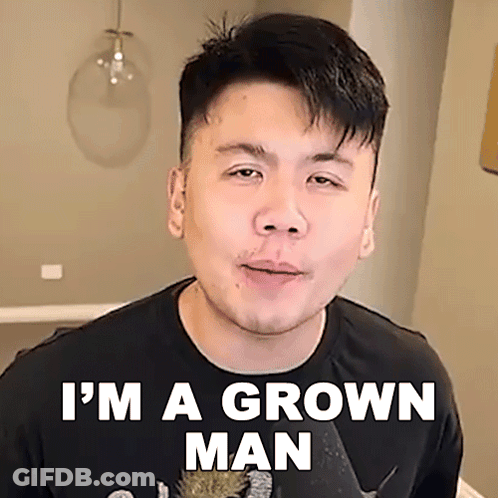 Man In Black Shirt Saying I'm A Grown Man GIF