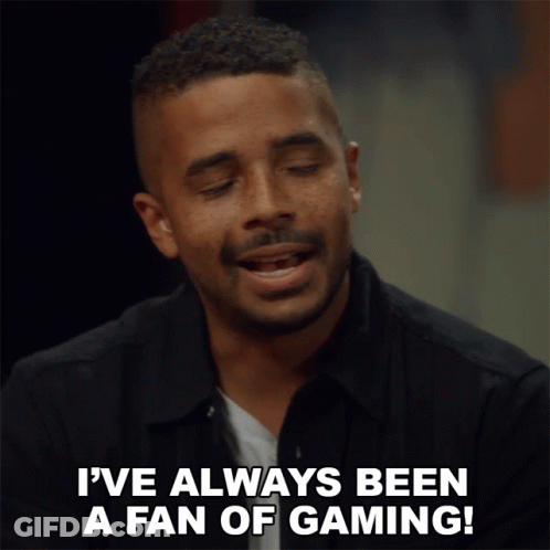 Man In Black Shirt Saying I've Always Been A Fan Of Gaming GIF