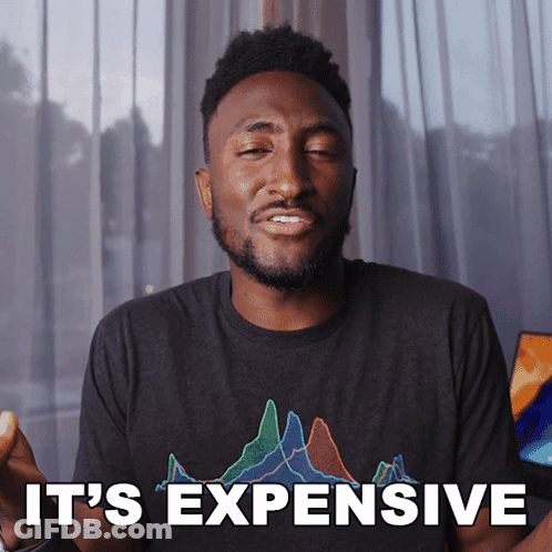 Man In Black Shirt Saying It's Expensive GIF