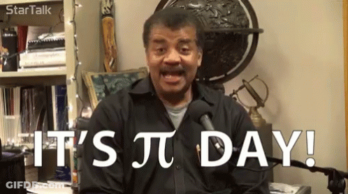 Man In Black Shirt Saying It's Pi Day GIF