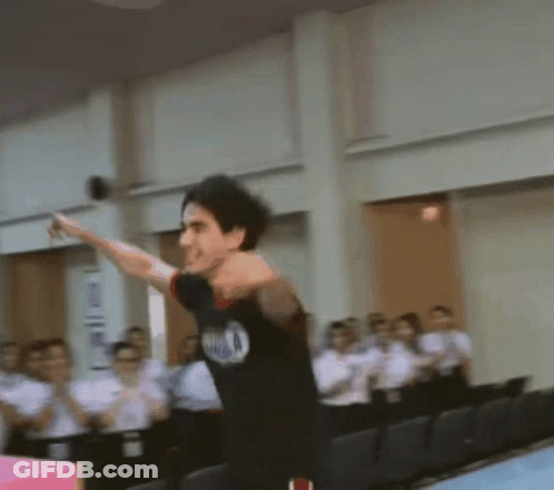 Man In Black Shirt Saying Ninja Doing Trick GIF
