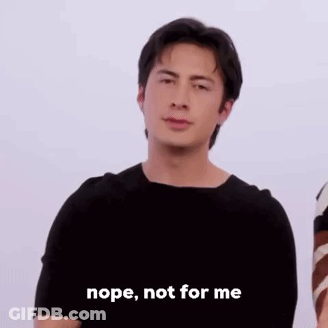 Man In Black Shirt Saying Nope Not For Me GIF