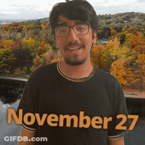 Man In Black Shirt Saying November 27 GIF