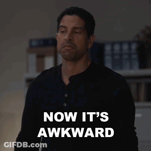 Man In Black Shirt Saying Now It's Awkward GIF