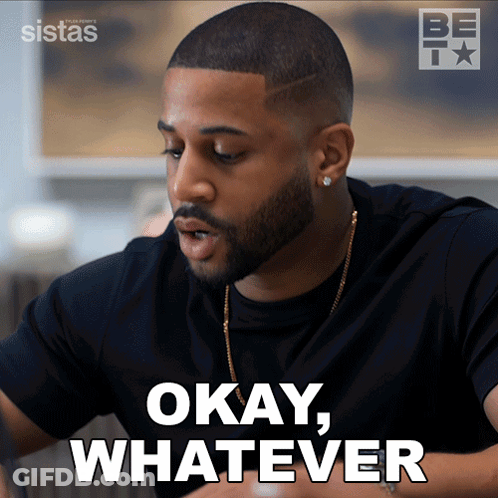 Man In Black Shirt Saying Okay Whatever GIF