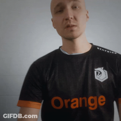 Man In Black Shirt Saying Orange GIF