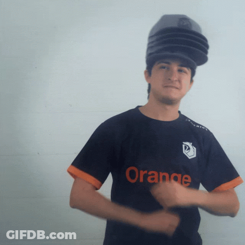 Man In Black Shirt Saying Orange GIF