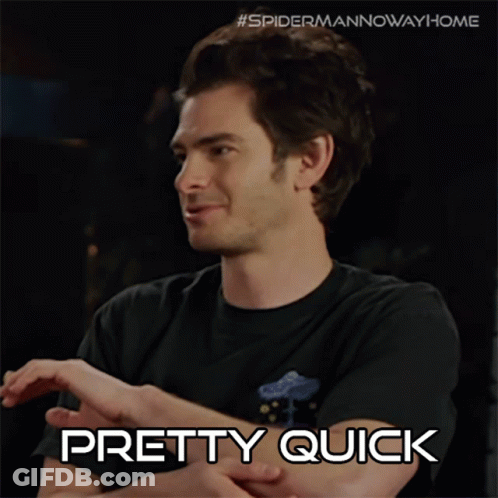 Man In Black Shirt Saying Pretty Quick GIF