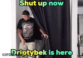 Man In Black Shirt Saying Shut Up Now Driptybek Is Here GIF