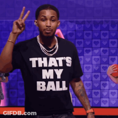 Man In Black Shirt Saying That's My Ball GIF