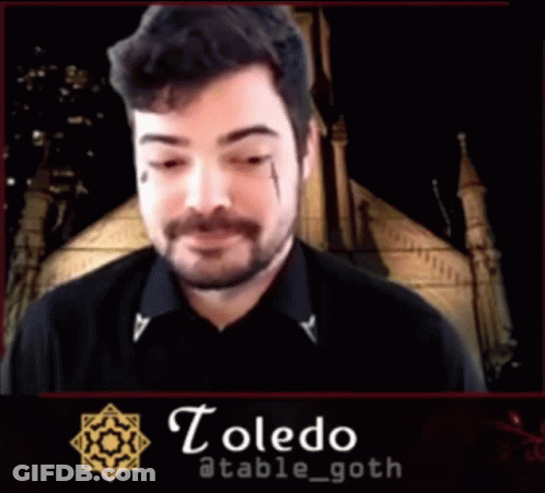Man In Black Shirt Saying Toledo GIF
