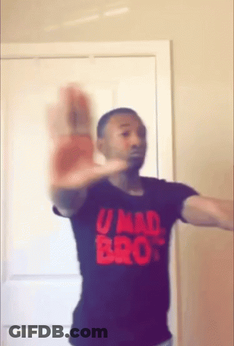 Man In Black Shirt Saying U Mad Bro GIF