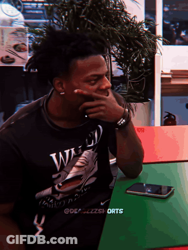 Man In Black Shirt Saying Weed GIF