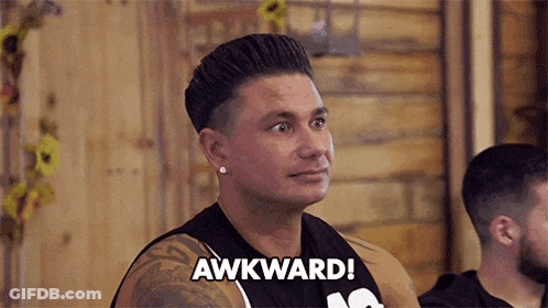 Man In Black Shirt Says Awkward GIF