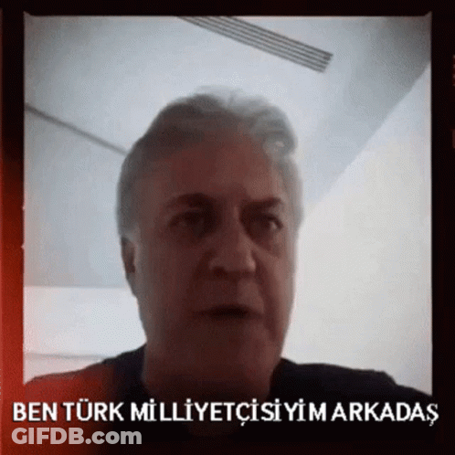 Man In Black Shirt Says Ben Turk Milletcisiyim Arkadaş GIF