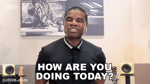 Man In Black Shirt Says How Are You Doing Today GIF
