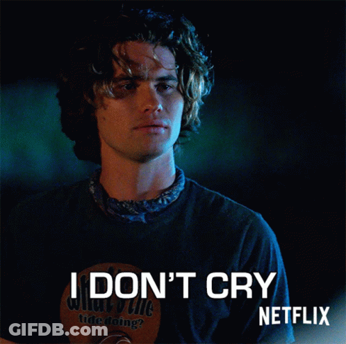 Man In Black Shirt Says I Don't Cry GIF