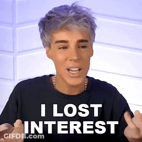 Man In Black Shirt Says I Lost Interest GIF