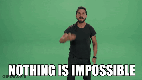 Man In Black Shirt Says Nothing Is Impossible GIF