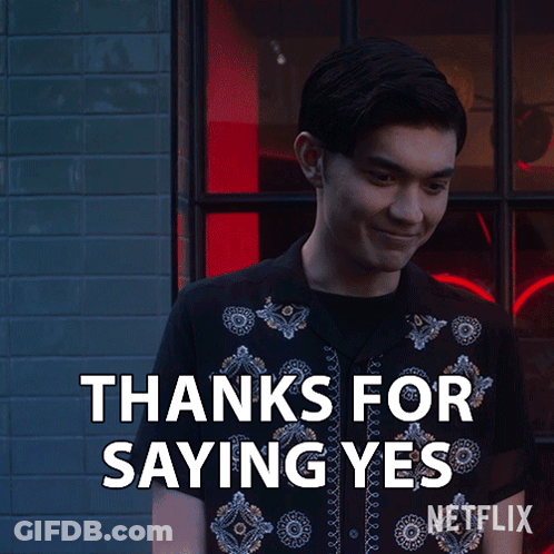 Man In Black Shirt Says Thanks For Saying Yes Netflix GIF