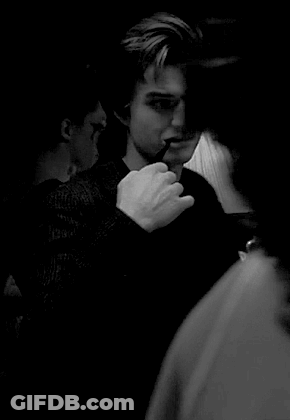 Man In Black Shirt Smoking Pipe Black And White GIF