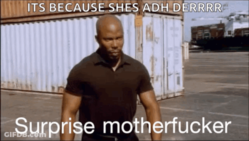 Man In Black Shirt Surprise Motherfucker GIF