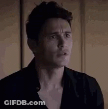 Man In Black Shirt Surprised GIF