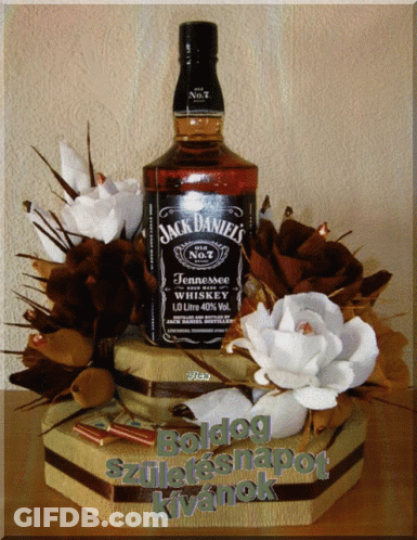 Man In Black Shirt Surrounded By Johnnie Walker Logo GIF