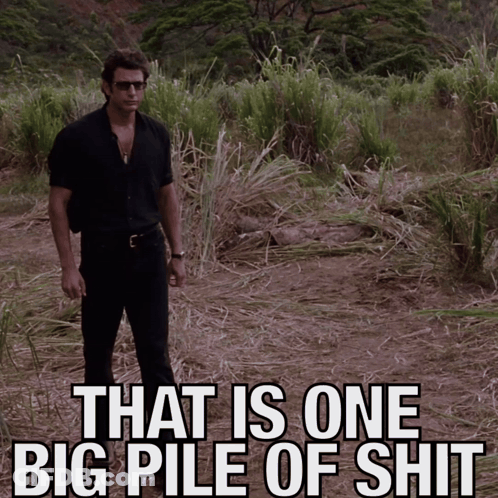Man In Black Shirt That Is One Big Pile Of Shit GIF