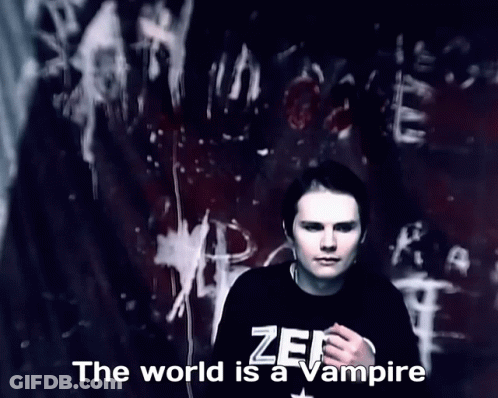 Man In Black Shirt The World Is A Vampire GIF
