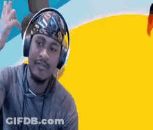 Man In Black Shirt Waving GIF