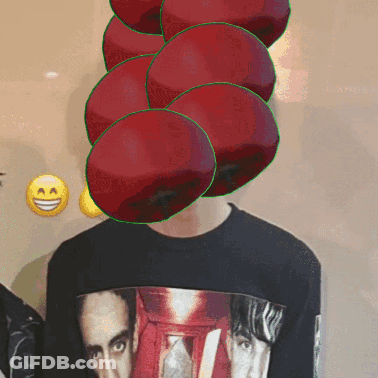 Man In Black Shirt With Apples On Head GIF