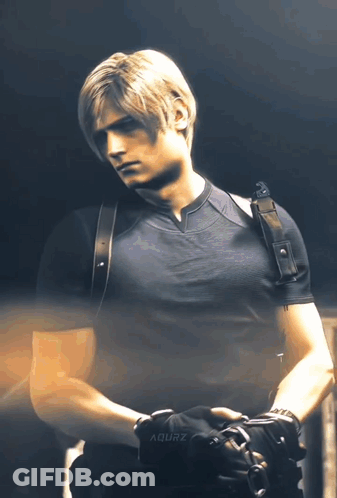 Man In Black Shirt With Aqurz On Glove GIF