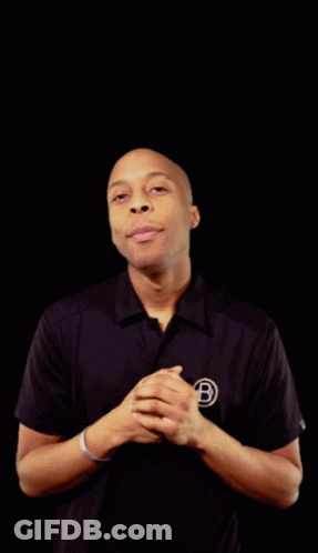 Man In Black Shirt With B GIF