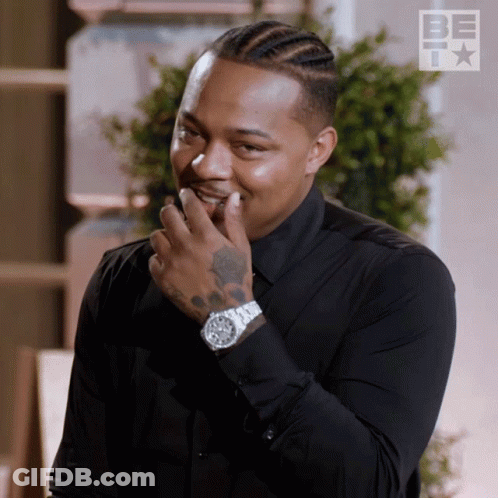Man In Black Shirt With Be GIF