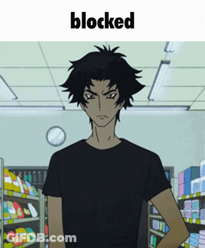 Man In Black Shirt With Blocked Above GIF